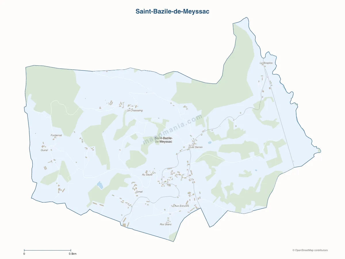 Carte de Saint-Bazile-de-Meyssac à personnaliser