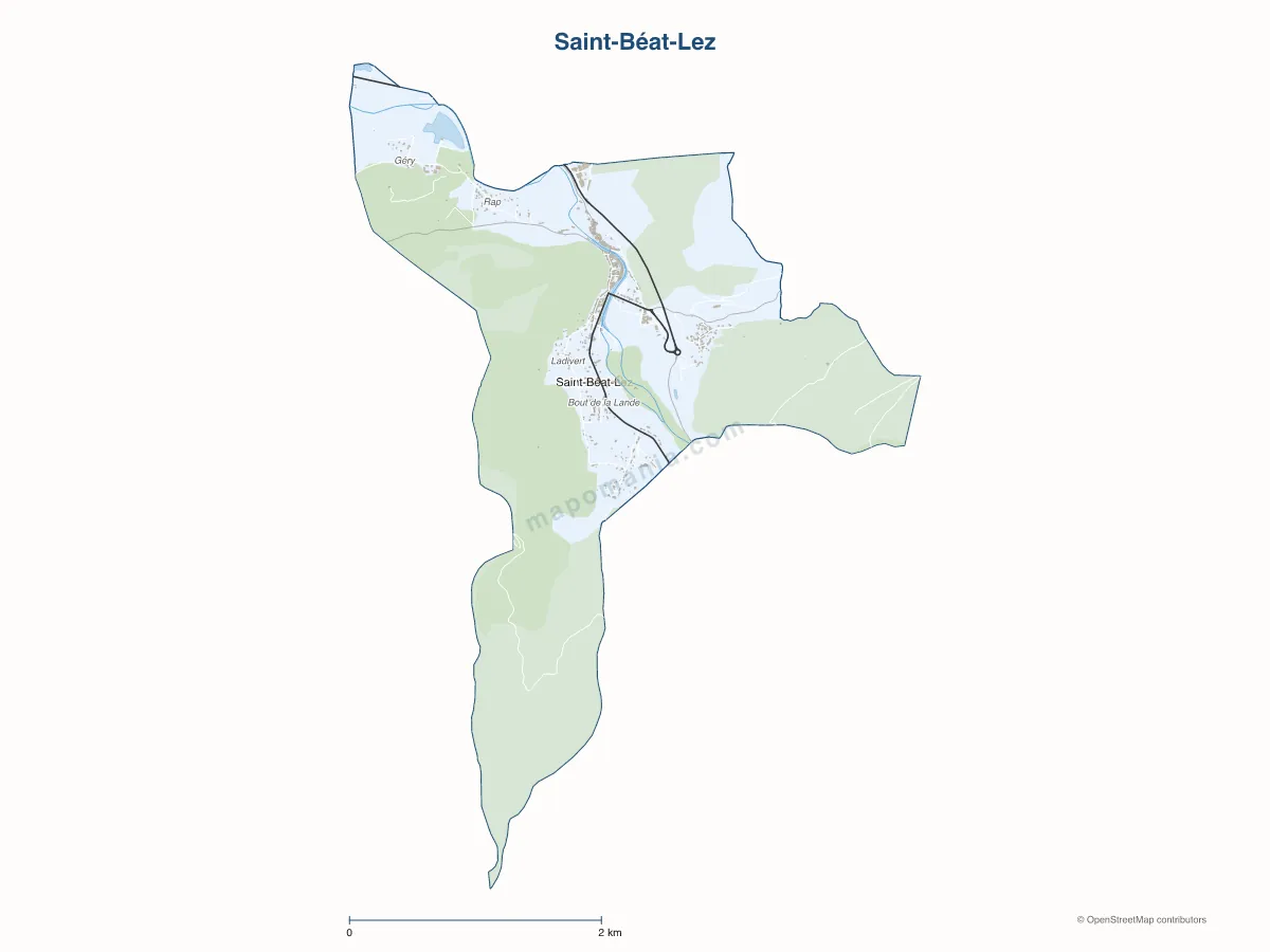 Carte de Saint-Béat-Lez à personnaliser