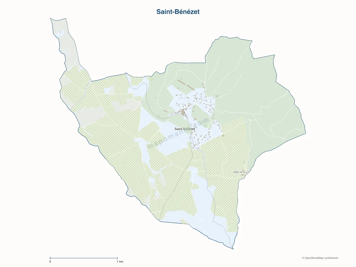 Carte de Saint-Bénézet à personnaliser