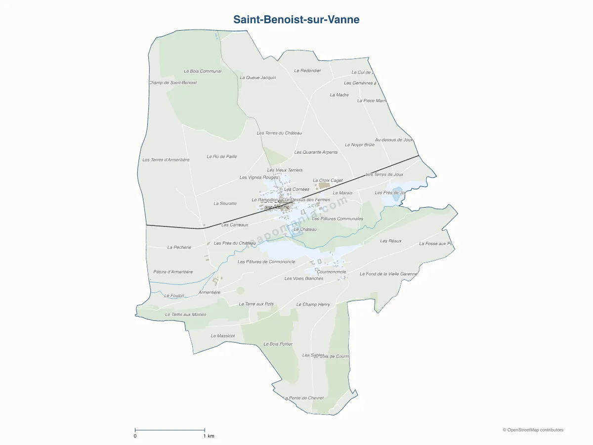 Carte de Saint-Benoist-sur-Vanne à personnaliser