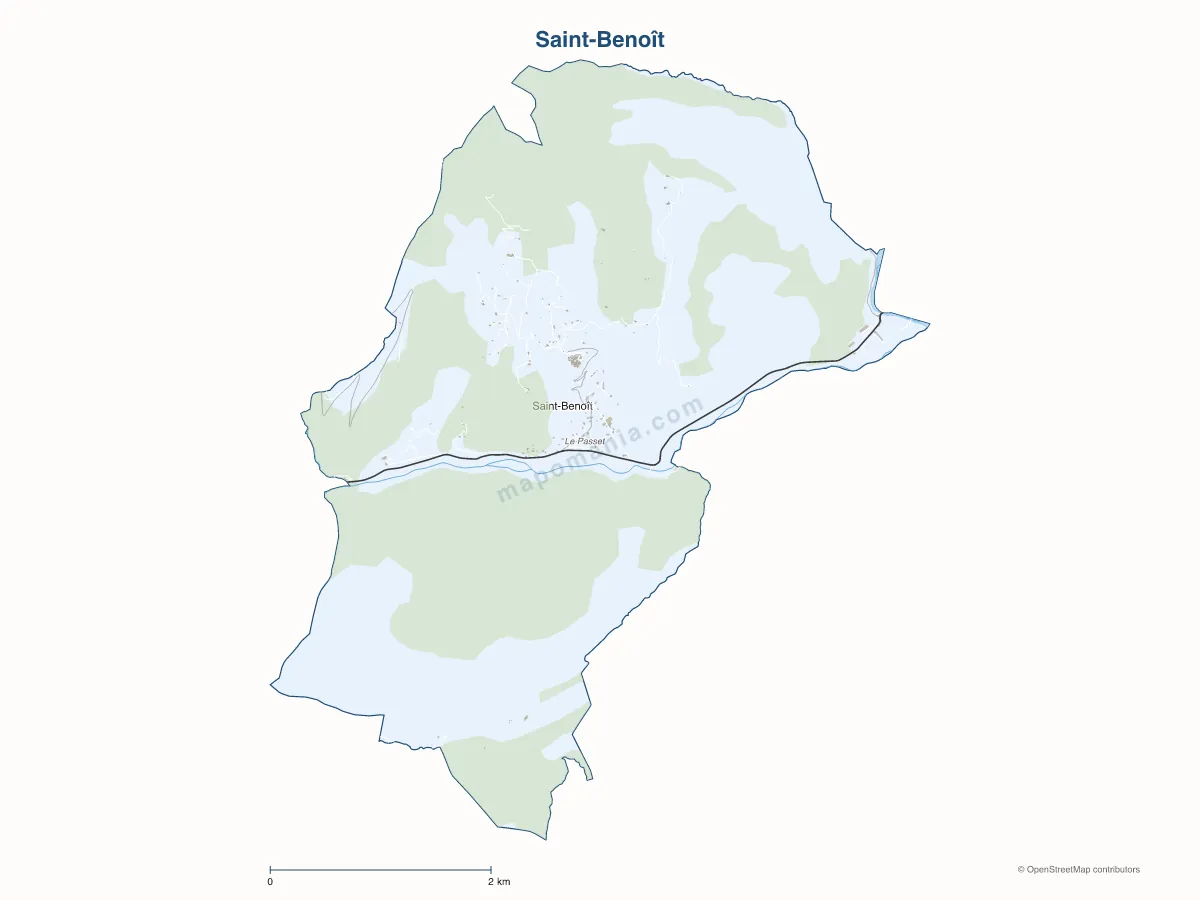 Carte de Saint-Benoît à personnaliser