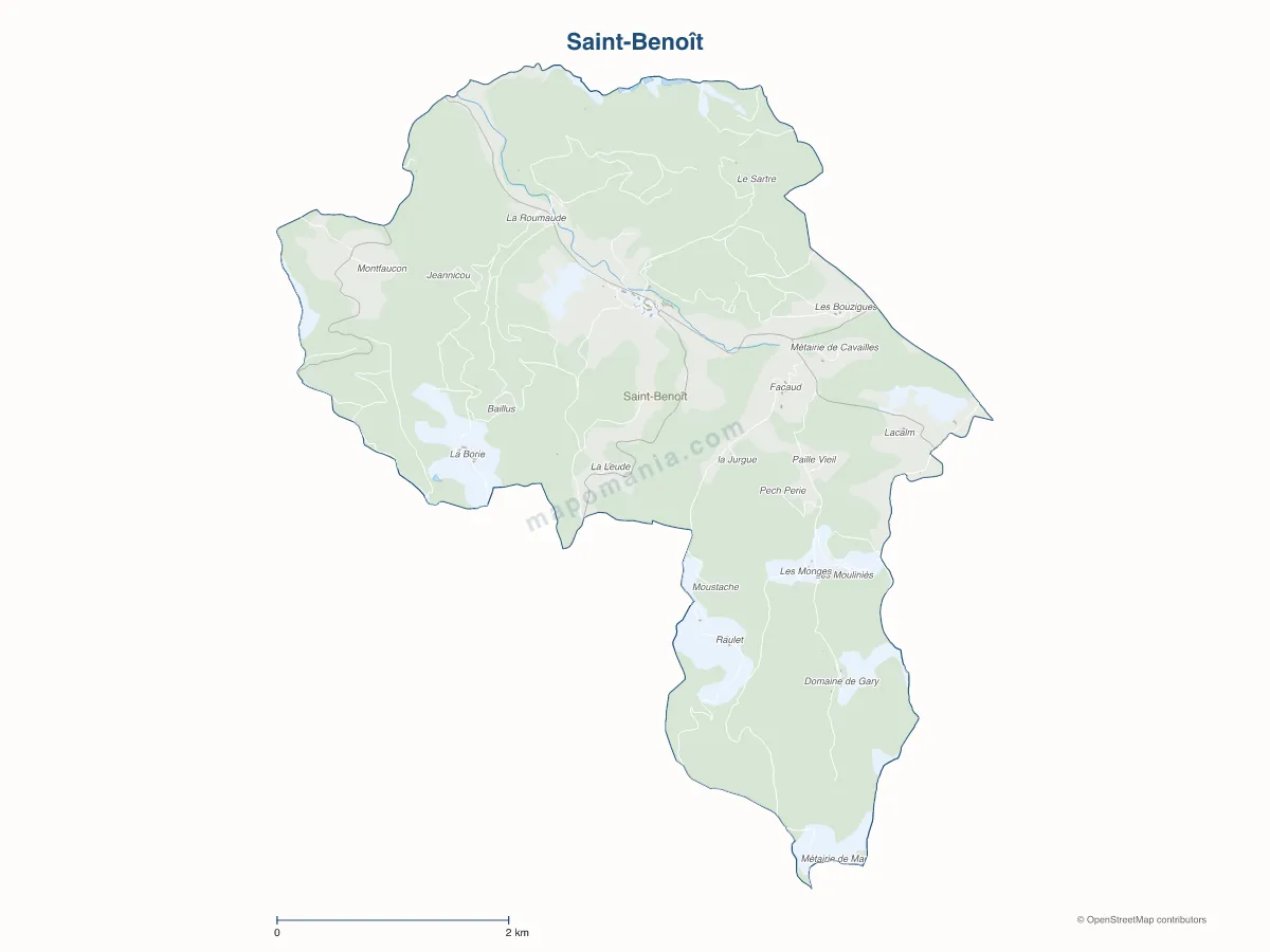Carte de Saint-Benoît à personnaliser