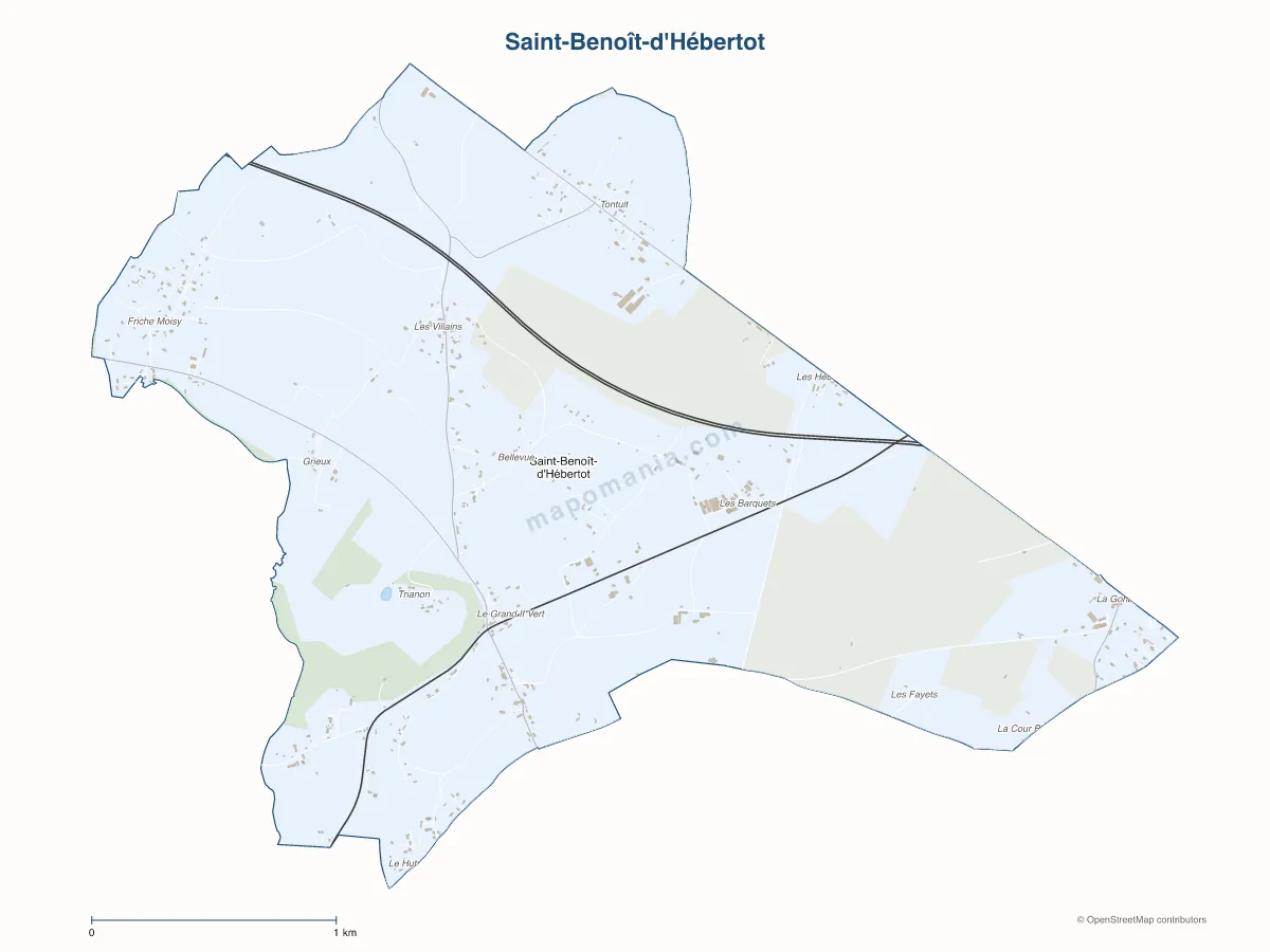 Carte de Saint-Benoît-d'Hébertot à personnaliser