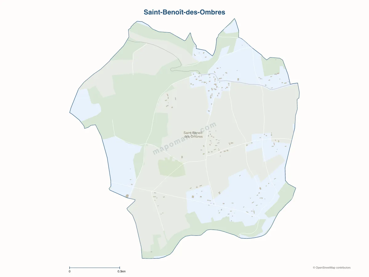 Carte de Saint-Benoît-des-Ombres à personnaliser