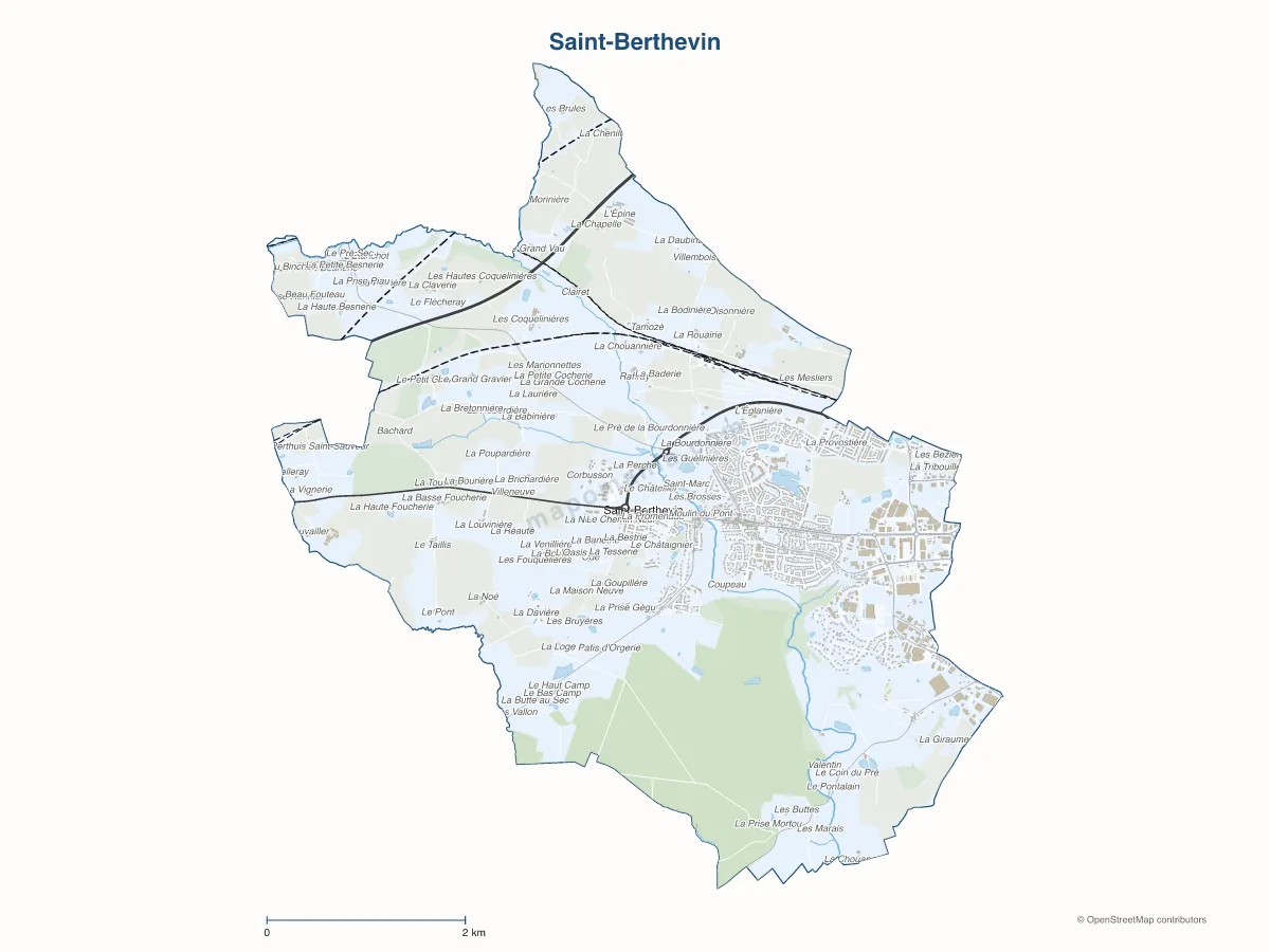 Carte de Saint-Berthevin à personnaliser