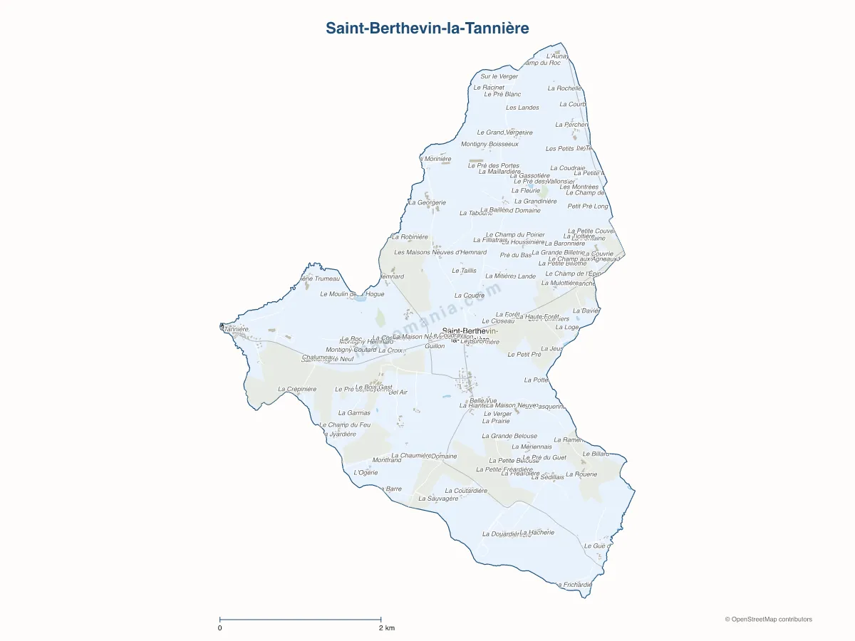 Carte de Saint-Berthevin-la-Tannière à personnaliser