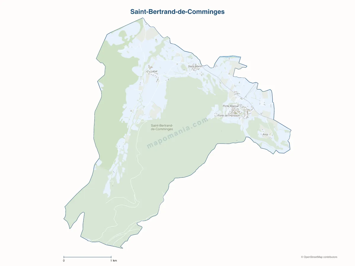 Carte de Saint-Bertrand-de-Comminges à personnaliser