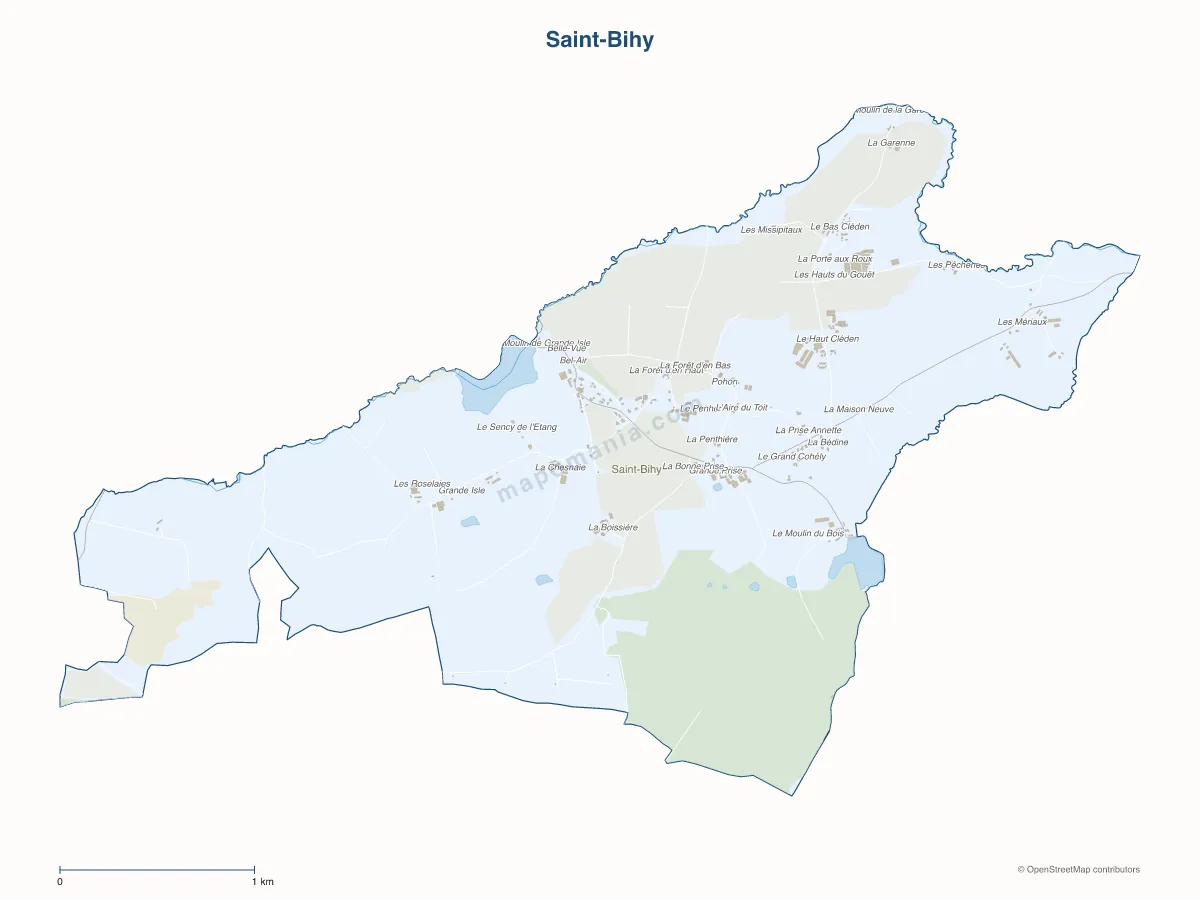 Carte de Saint-Bihy à personnaliser