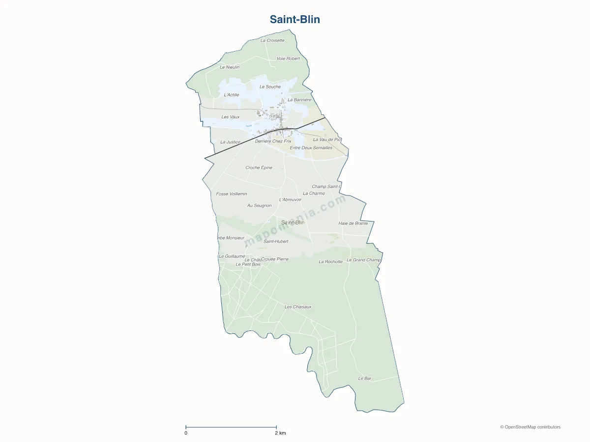Carte de Saint-Blin à personnaliser