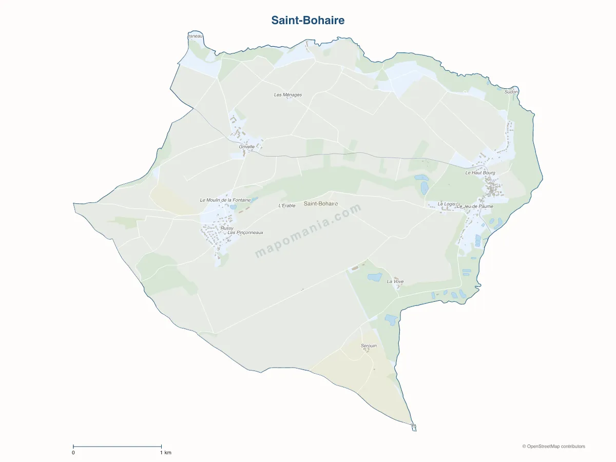 Carte de Saint-Bohaire à personnaliser