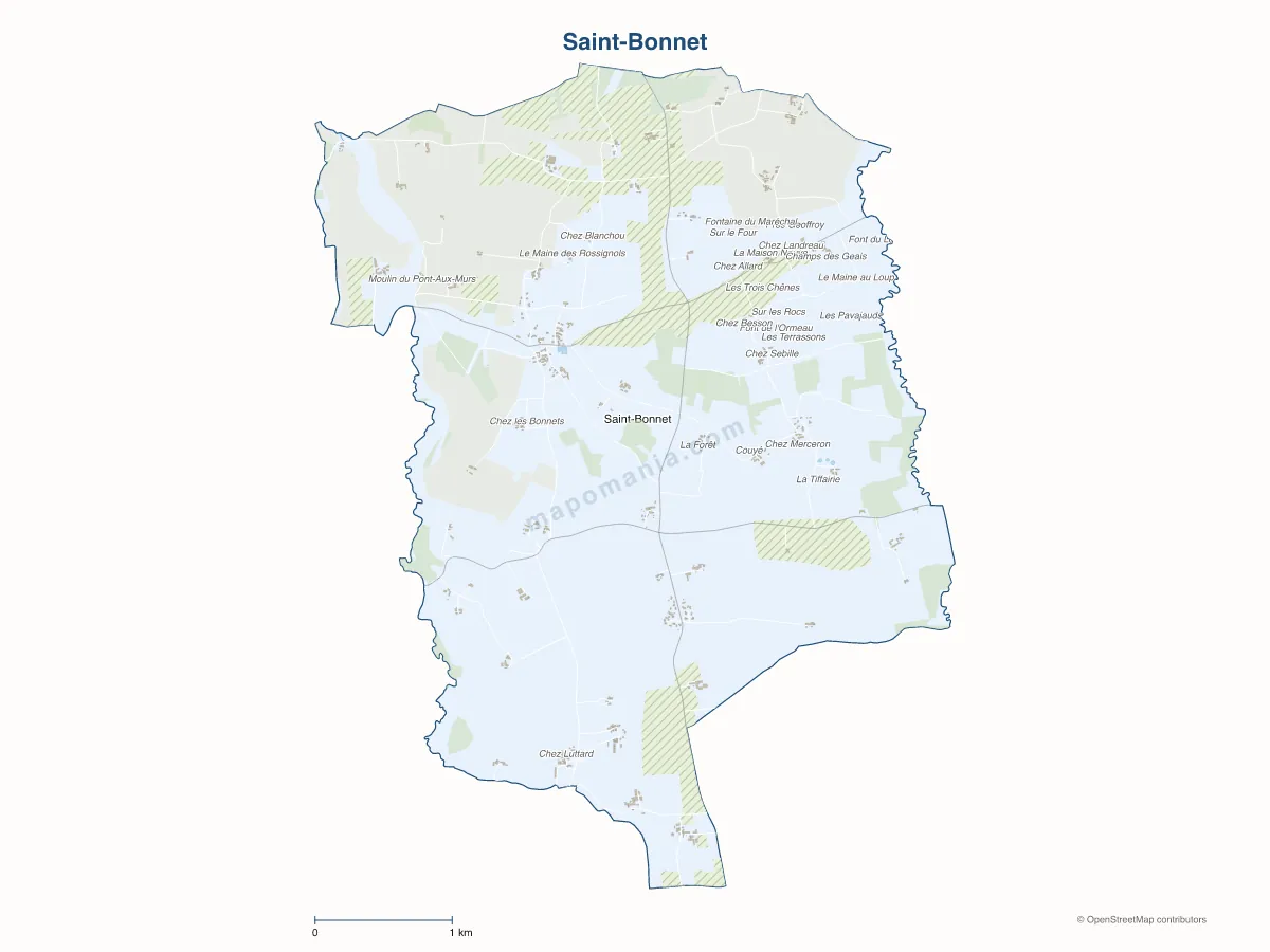 Carte de Saint-Bonnet à personnaliser