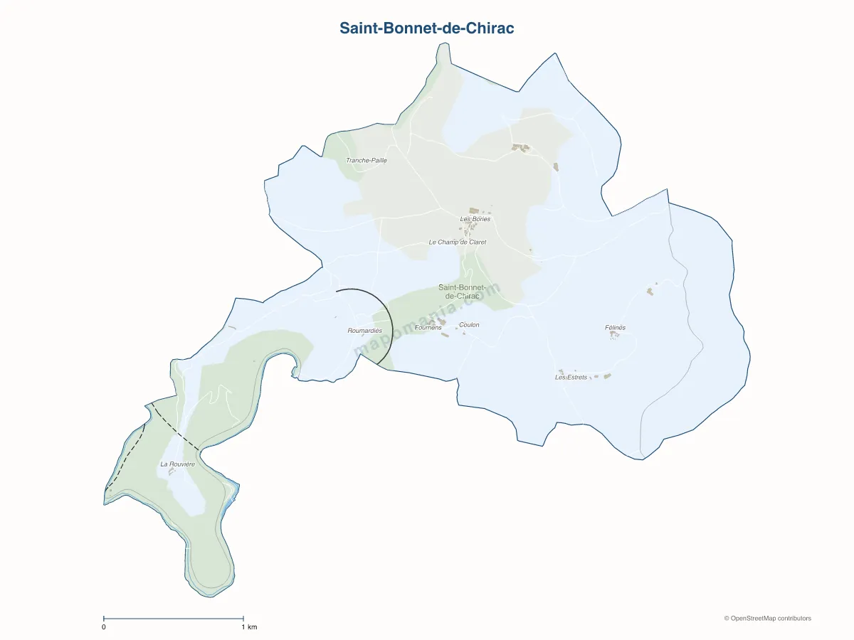 Carte de Saint-Bonnet-de-Chirac à personnaliser