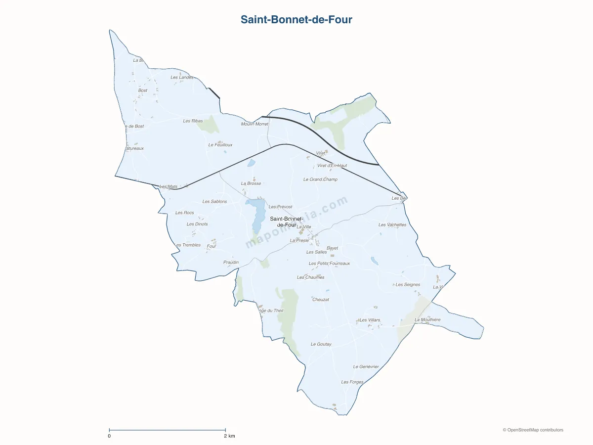 Carte de Saint-Bonnet-de-Four à personnaliser