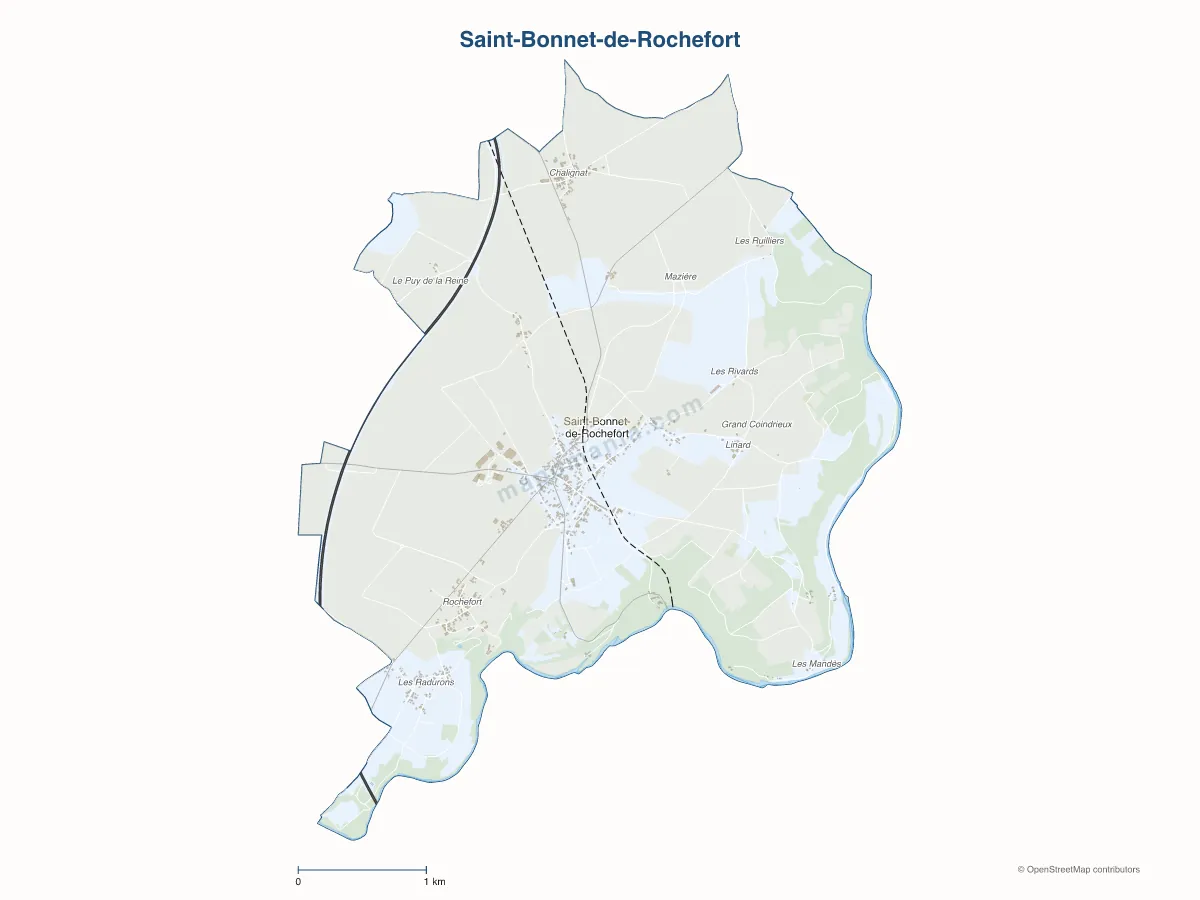 Carte de Saint-Bonnet-de-Rochefort à personnaliser