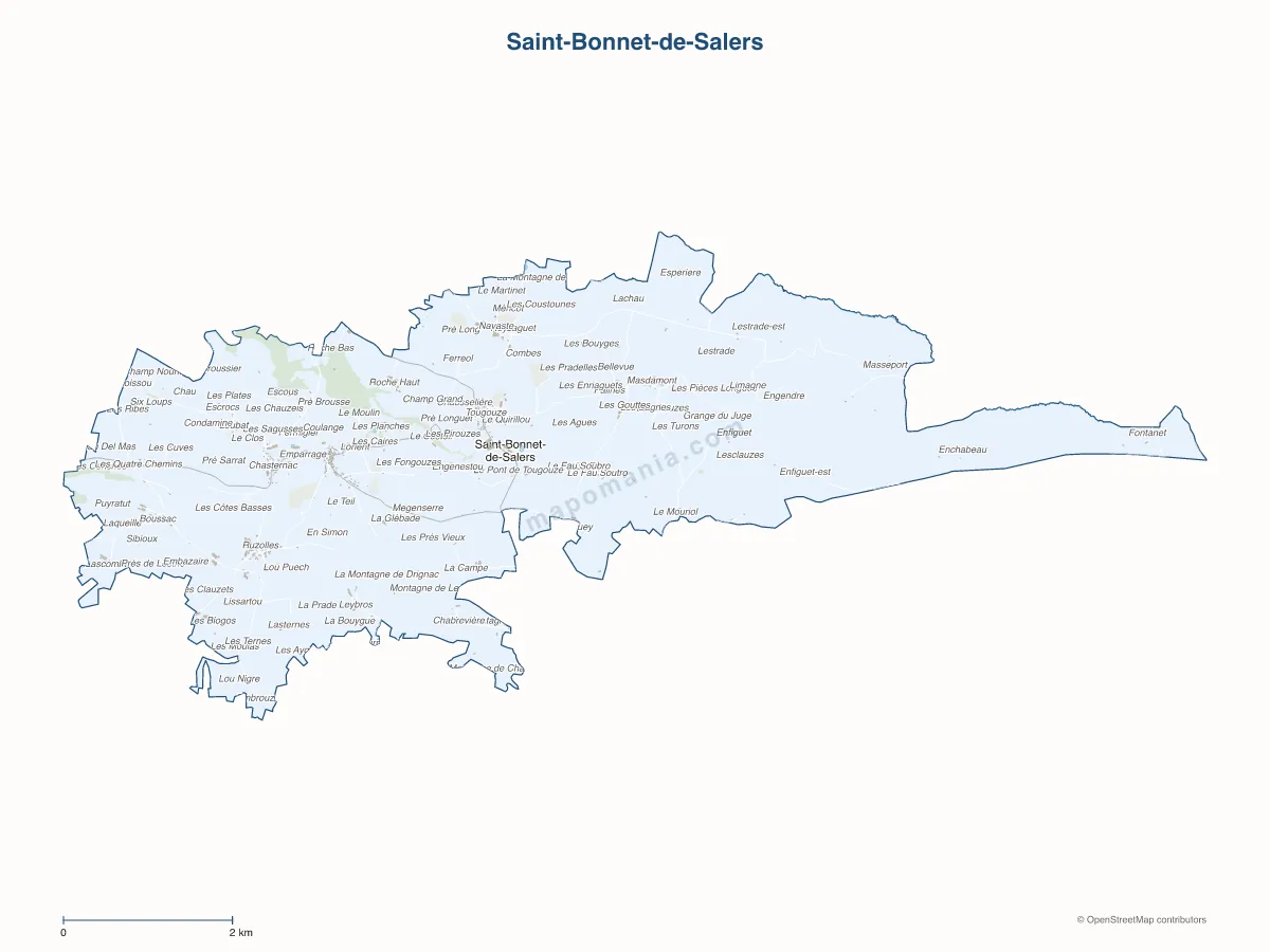 Carte de Saint-Bonnet-de-Salers à personnaliser