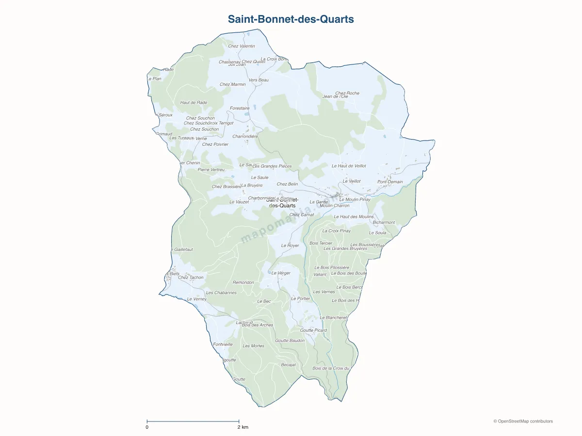 Carte de Saint-Bonnet-des-Quarts à personnaliser