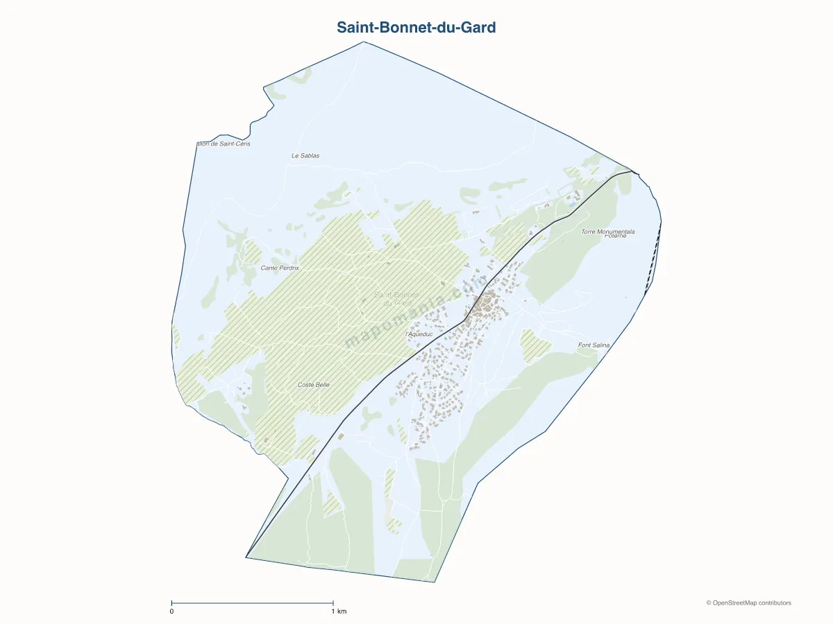 Carte de Saint-Bonnet-du-Gard à personnaliser