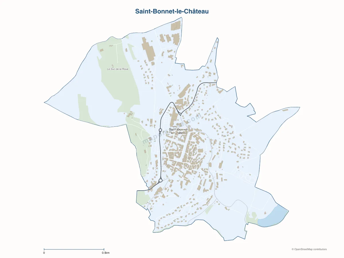 Carte de Saint-Bonnet-le-Château à personnaliser