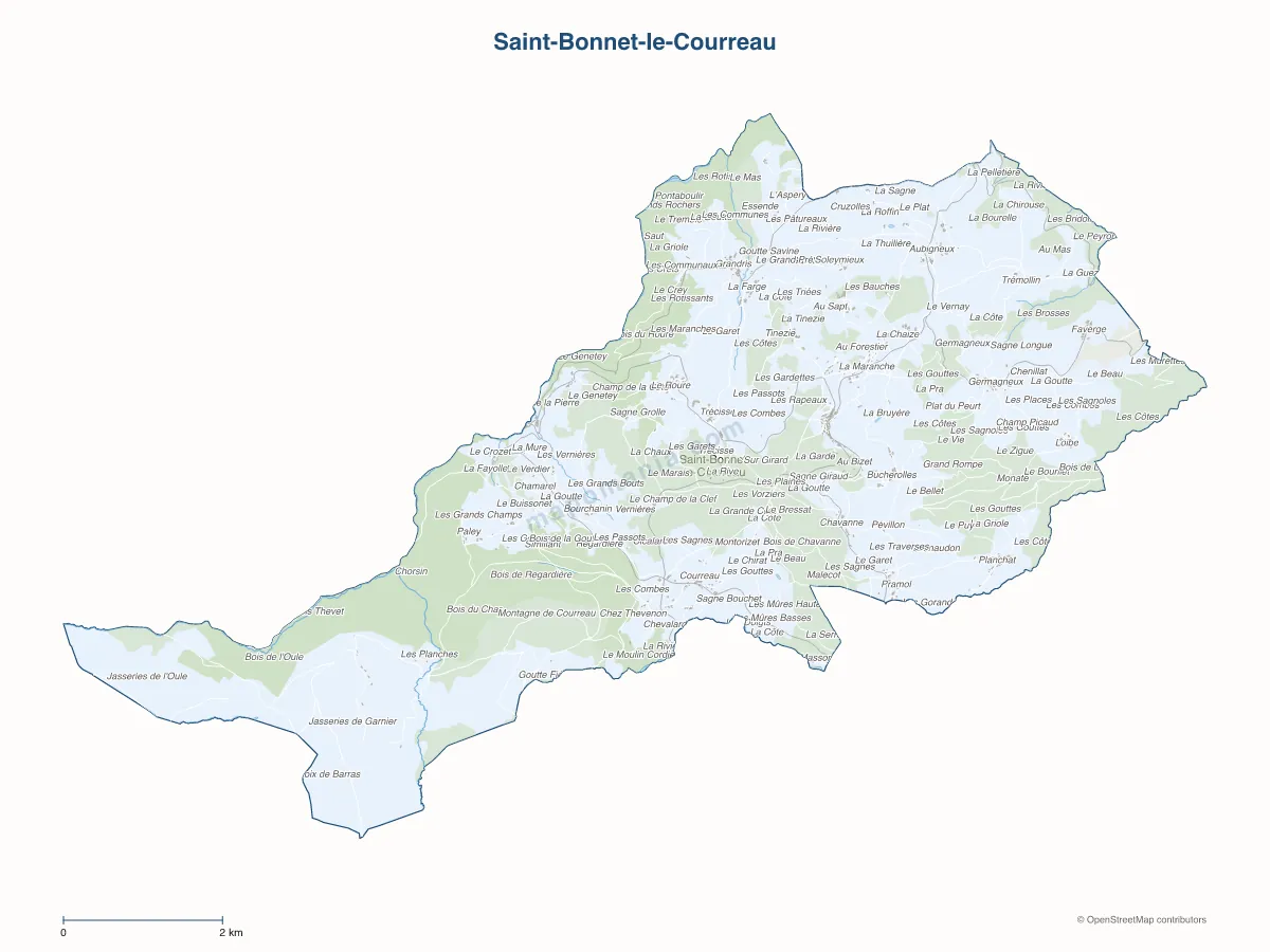 Carte de Saint-Bonnet-le-Courreau à personnaliser