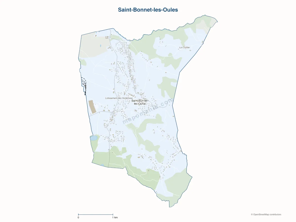 Carte de Saint-Bonnet-les-Oules à personnaliser