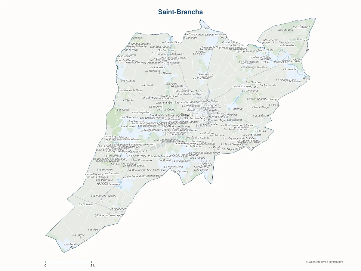 Carte de Saint-Branchs à personnaliser