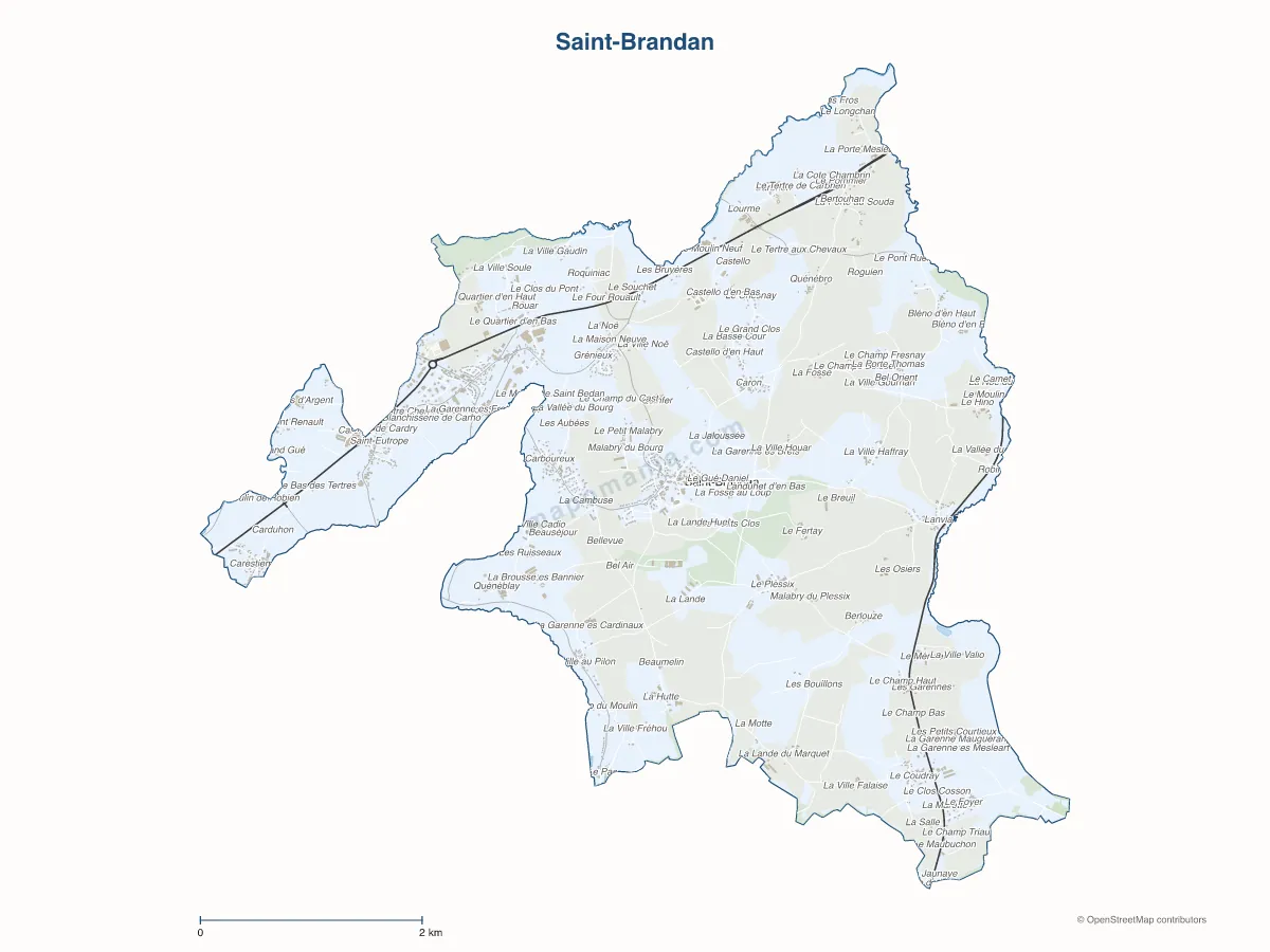 Carte de Saint-Brandan à personnaliser