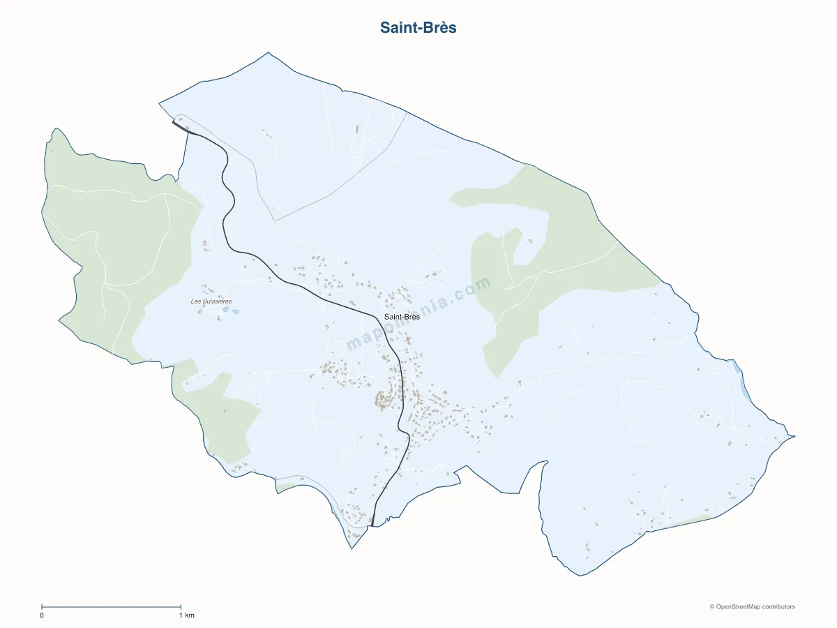 Carte de Saint-Brès à personnaliser