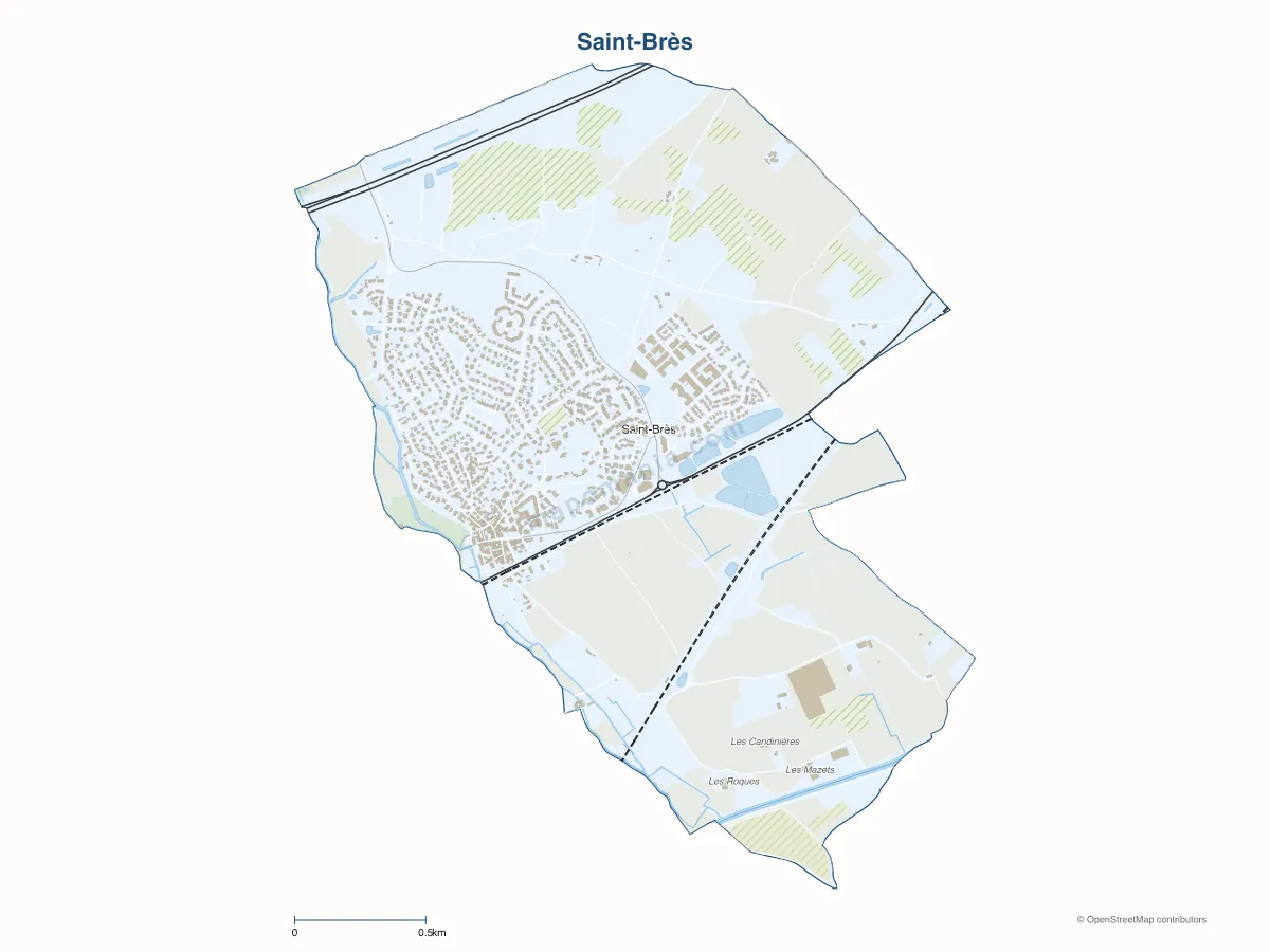 Carte de Saint-Brès à personnaliser