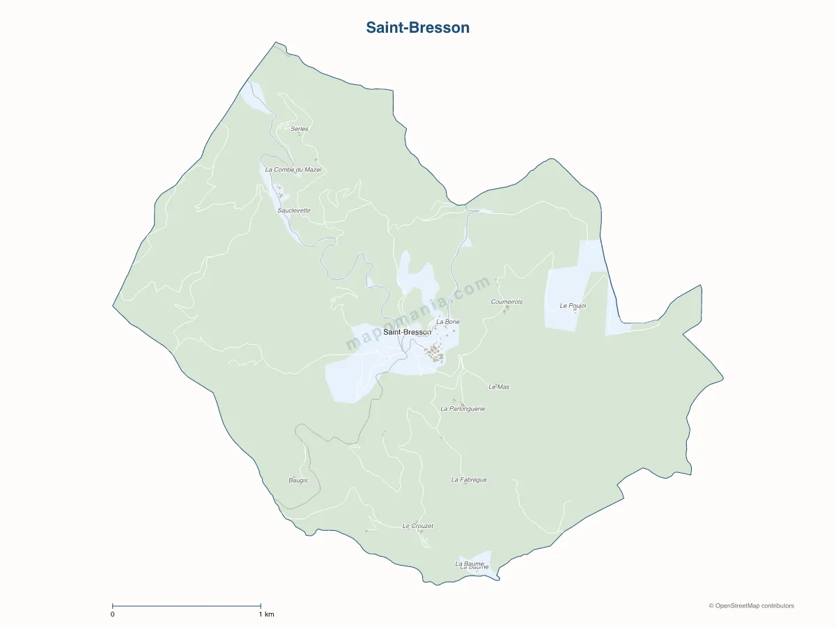 Carte de Saint-Bresson à personnaliser