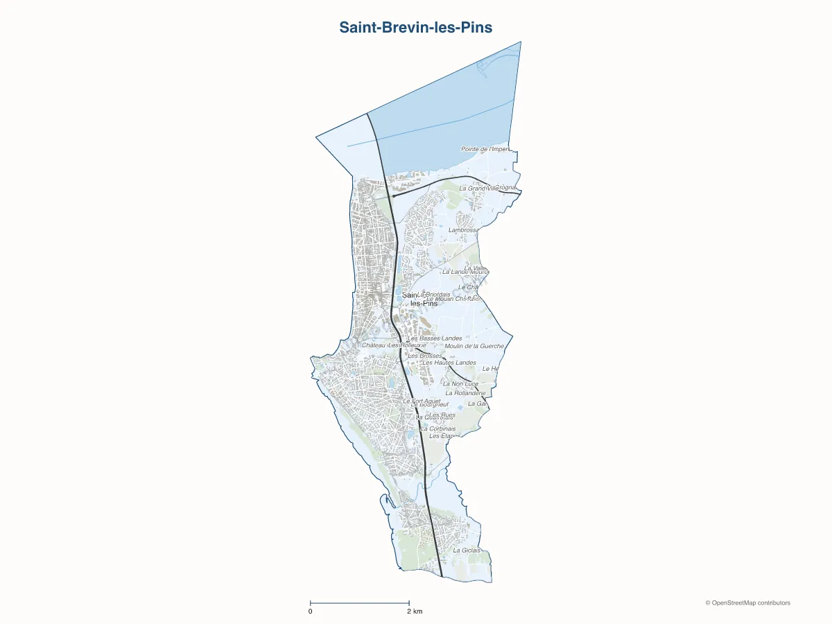 Carte de Saint-Brevin-les-Pins à personnaliser