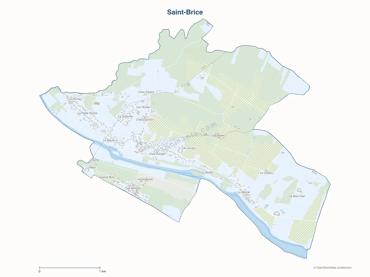 Carte de Saint-Brice à personnaliser