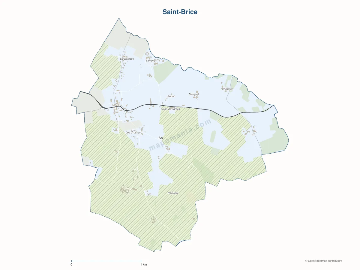 Carte de Saint-Brice à personnaliser