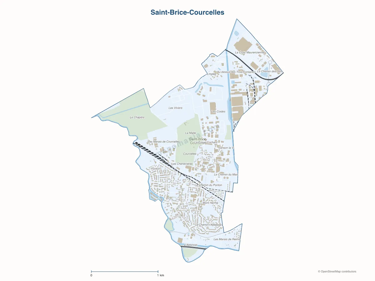 Carte de Saint-Brice-Courcelles à personnaliser