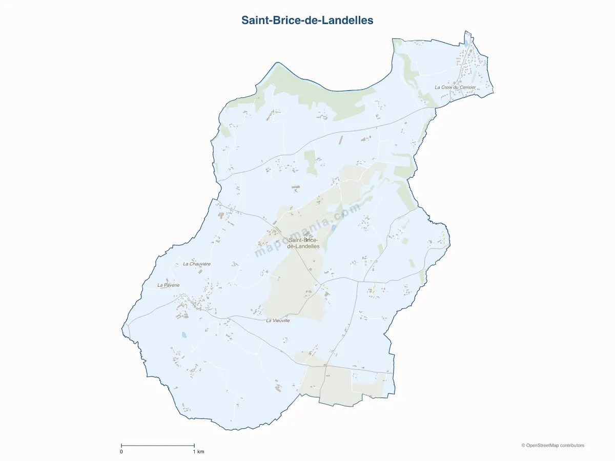 Carte de Saint-Brice-de-Landelles à personnaliser