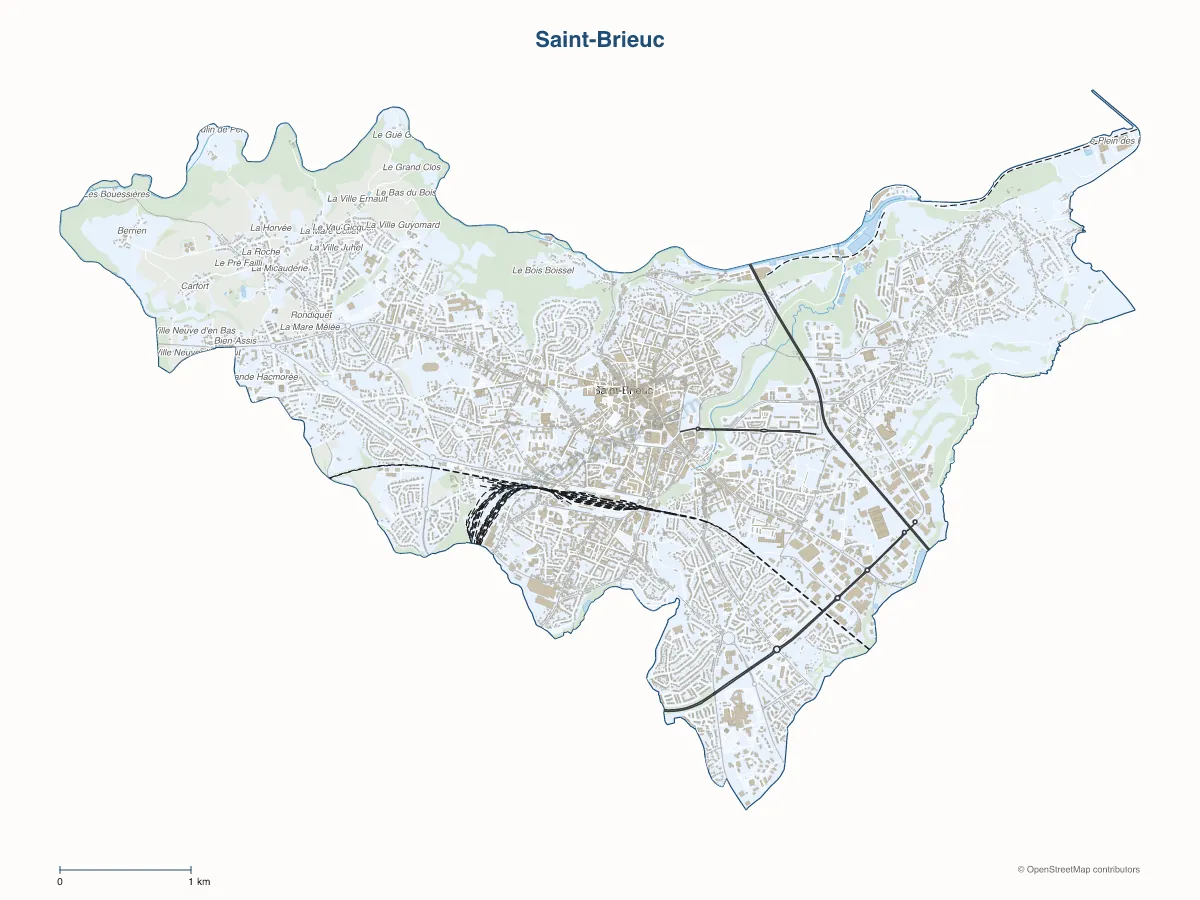 Carte de Saint-Brieuc à personnaliser