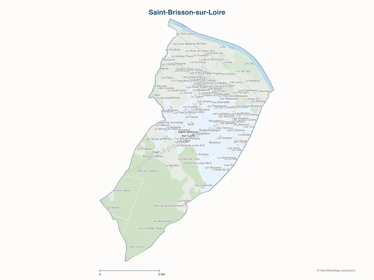 Carte de Saint-Brisson-sur-Loire à personnaliser