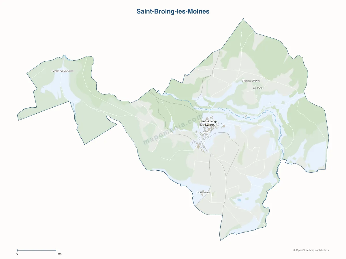 Carte de Saint-Broing-les-Moines à personnaliser