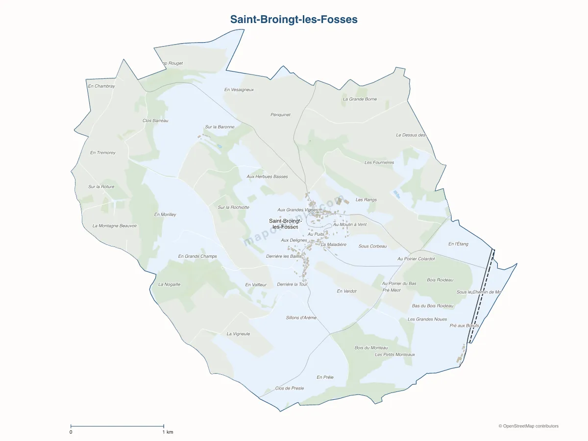 Carte de Saint-Broingt-les-Fosses à personnaliser