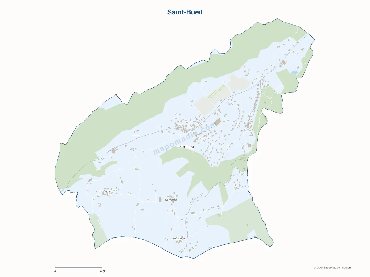 Carte de Saint-Bueil à personnaliser