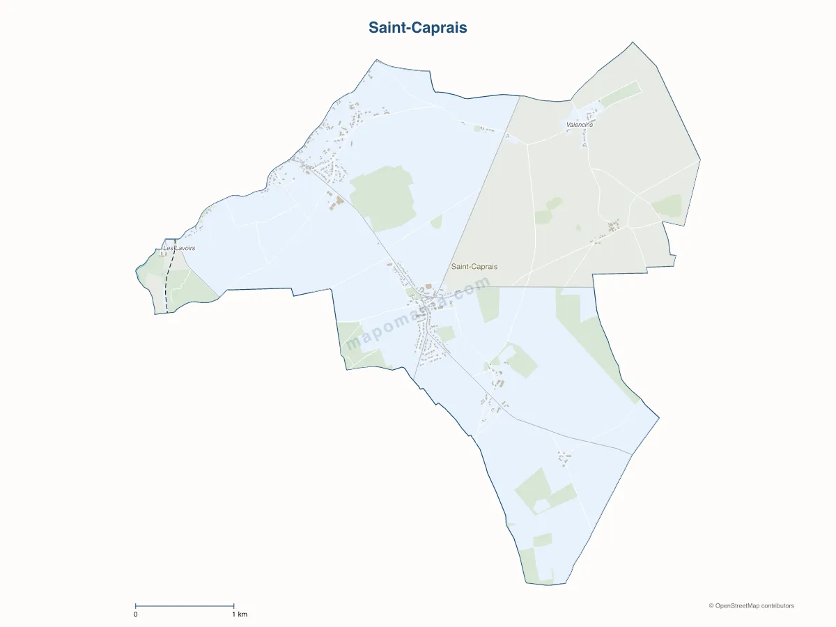 Carte de Saint-Caprais à personnaliser