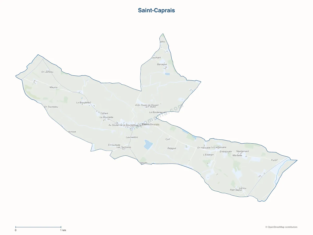 Carte de Saint-Caprais à personnaliser