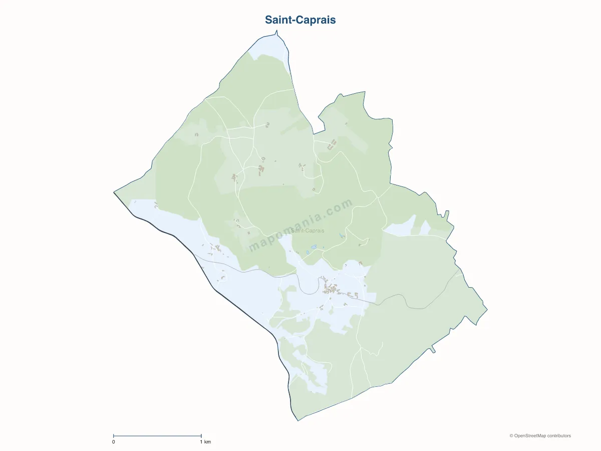 Carte de Saint-Caprais à personnaliser