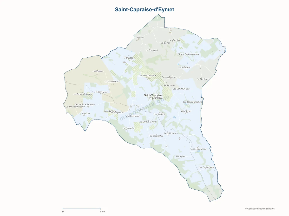 Carte de Saint-Capraise-d'Eymet à personnaliser