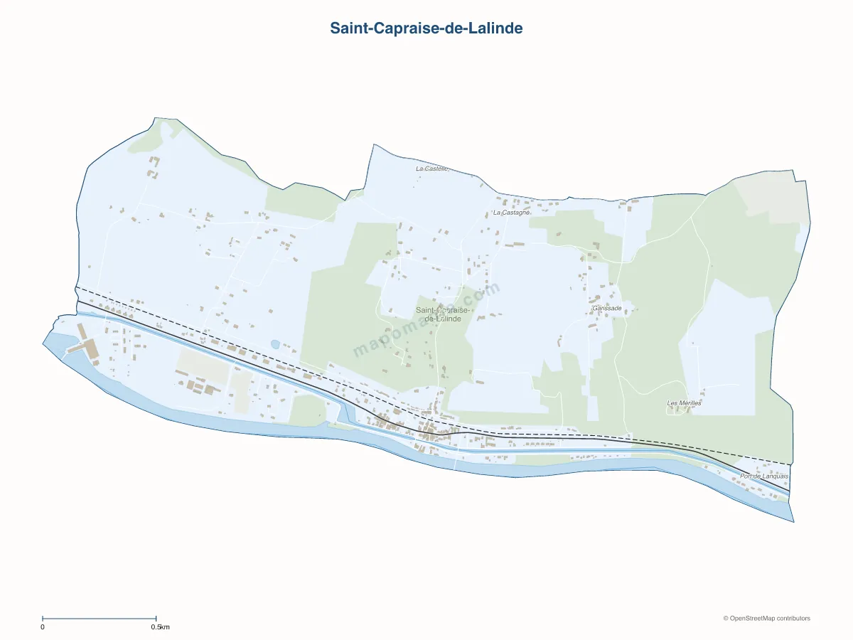 Carte de Saint-Capraise-de-Lalinde à personnaliser