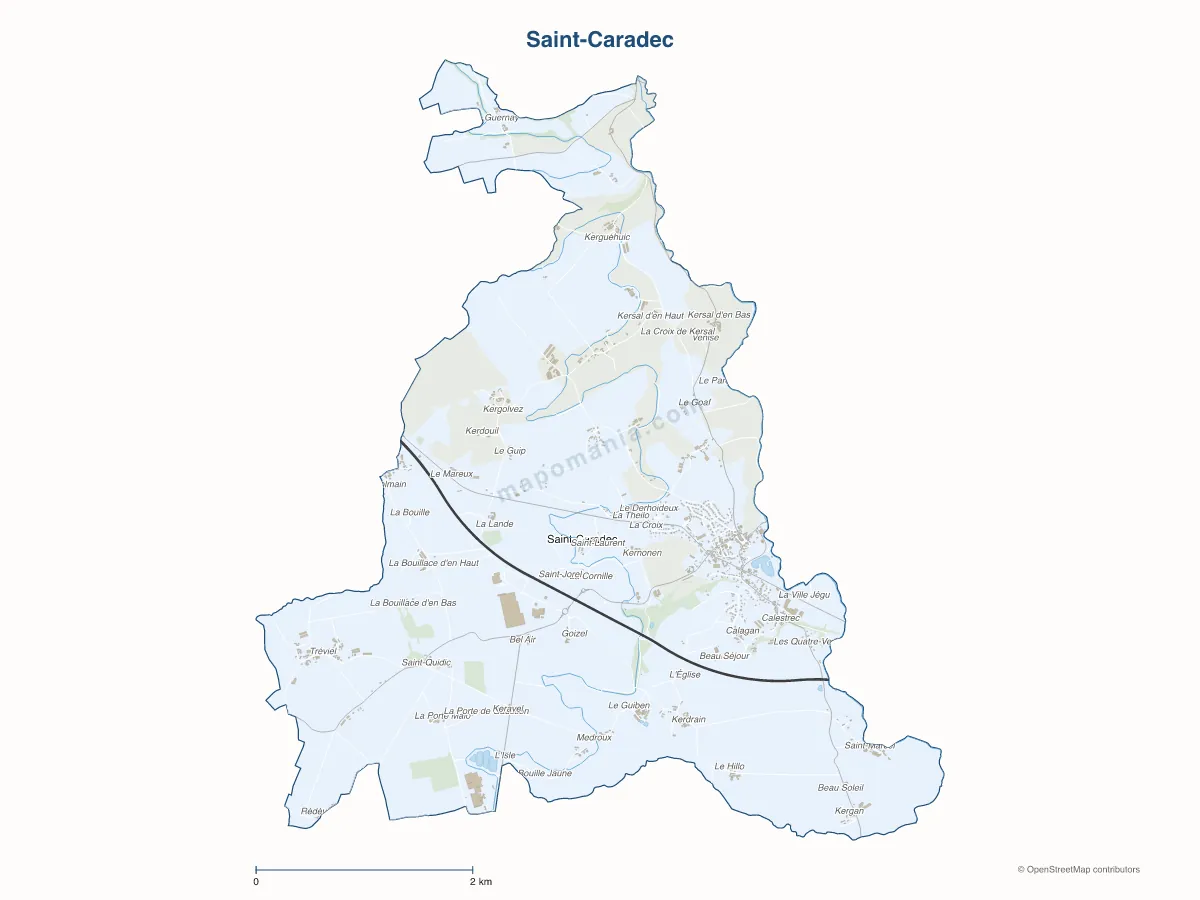 Carte de Saint-Caradec à personnaliser