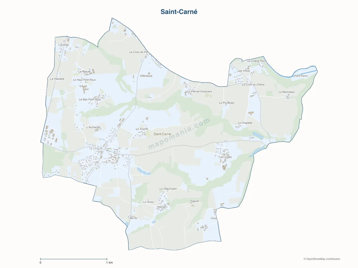 Carte de Saint-Carné à personnaliser