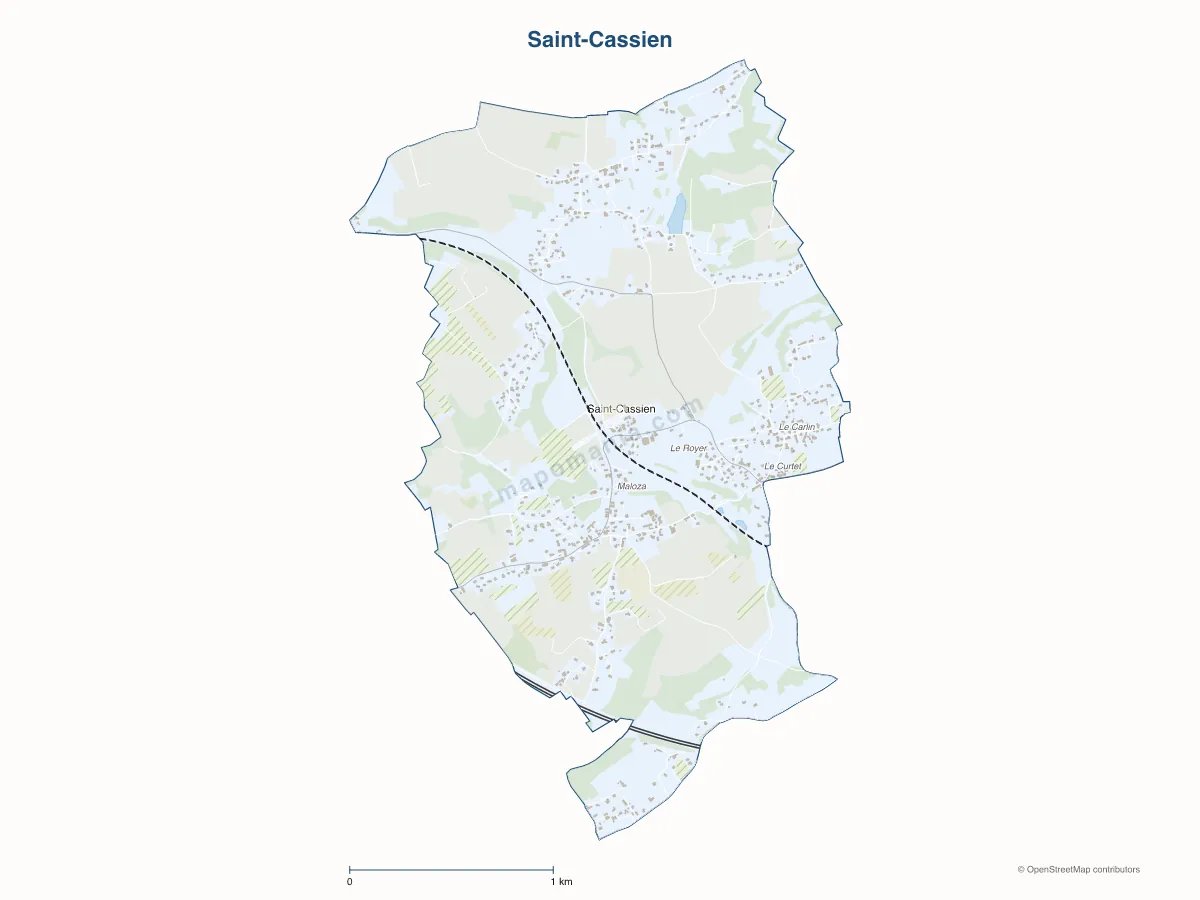 Carte de Saint-Cassien à personnaliser