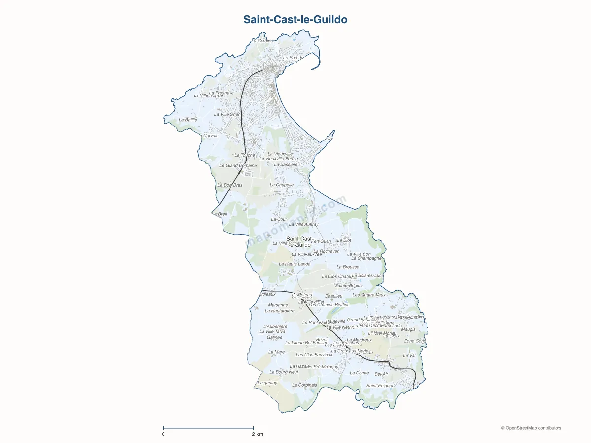Carte de Saint-Cast-le-Guildo à personnaliser
