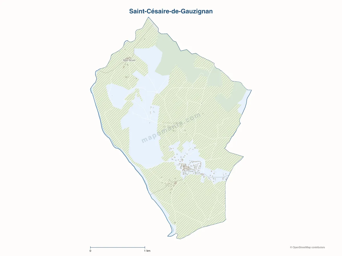 Carte de Saint-Césaire-de-Gauzignan à personnaliser