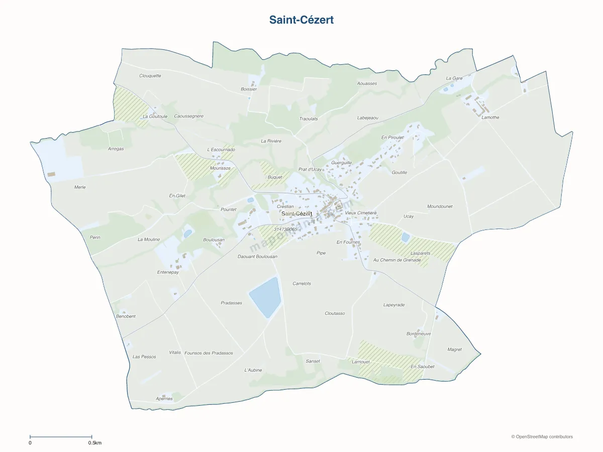 Carte de Saint-Cézert à personnaliser